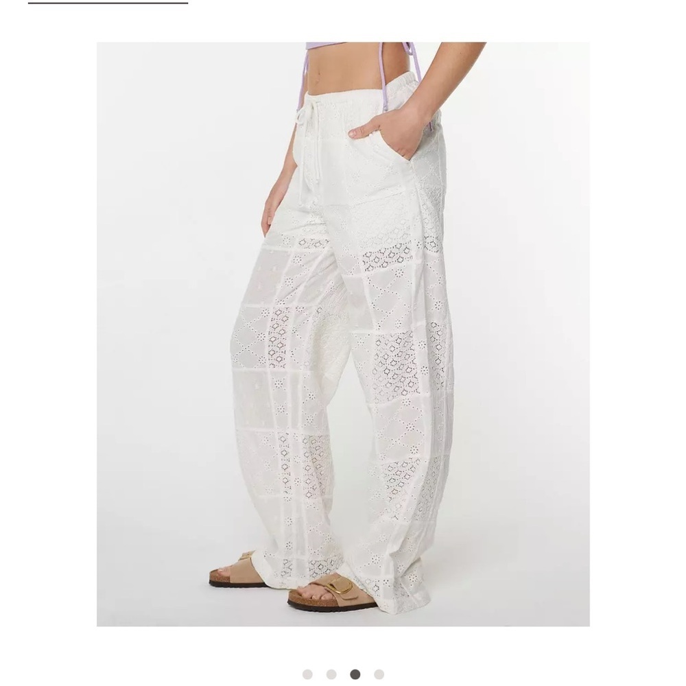 Roxy Women's Medium Precious Patchwork Pants Snow White NWT Beach Half Lined - Picture 8 of 10